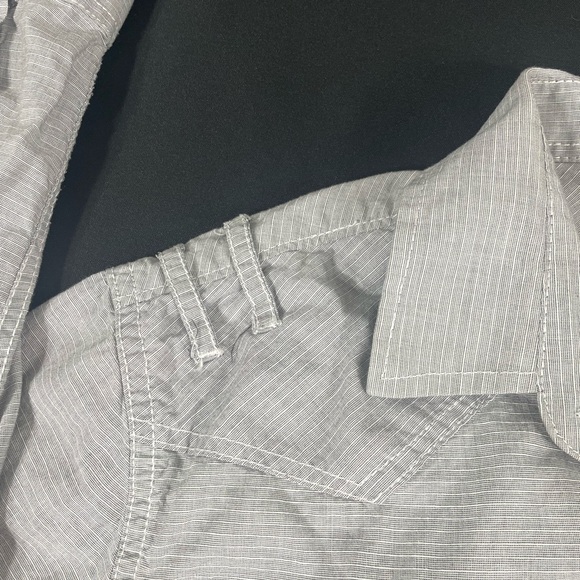 Américan Rag Cie Women Gray Striped Long Sleeve Button Up Shirt Size S - Picture 7 of 11